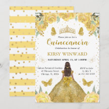 Vestido Dourado Princesa de Pele Morena Quinze Ano