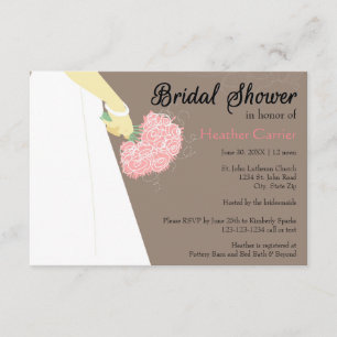 Convites Vestido e Buquê de casamento - Convidar Chá de pan