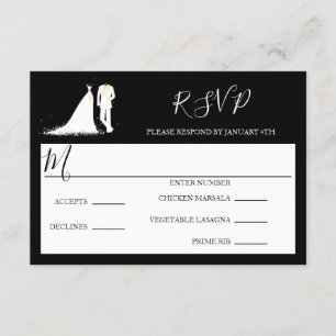 Convites Vestido e Tux - Opções de RSVP/Janto