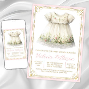 Convites Vestido Flor Silvestre Rosa Corado Churrasco de Be