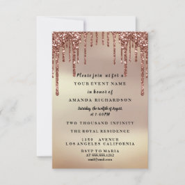 Convites Vestido Floral Rosa Sweet Sixteen Brilho Gota Glam