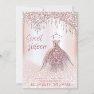 Convites Vestido geminado gole rosa ouro ombre i