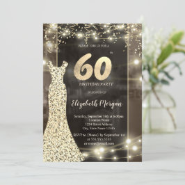 Convites Vestido Lantejoulas Luzes de Corda Aniversário de