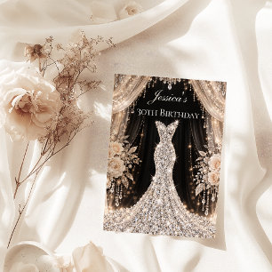 Convites Vestido Luxuoso para Festa de 30 Anos da Mulher