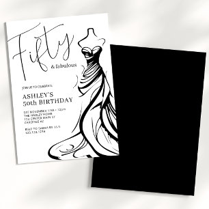 Convites Vestido Moderno Cinquenta e Fabuloso de 50 Anos de