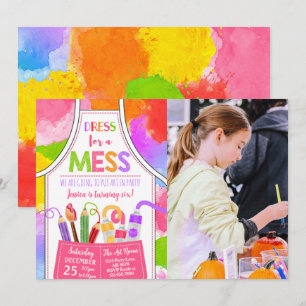 Convites Vestido Por Uma Foto De Aniversário Da Mess Art