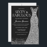 Convites Vestido Prateado Sessenta e fabuloso 60º Partido P<br><div class="desc">Silver Dress Sessenta e fabulosa Variações de Convite Preto de 60 Partes para o convite e itens correspondentes na nossa loja</div>