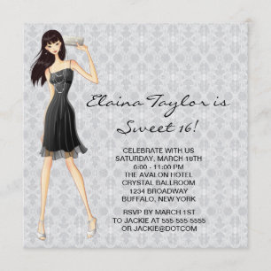Convites Vestido Preto Little Black Dress Branco Festa Swee