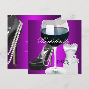 Convites Vestido Preto Magenta Vinho para Despedida de Solt