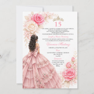 Convites Vestido Princesa Blush Sweet 15 Elegante Dourado R