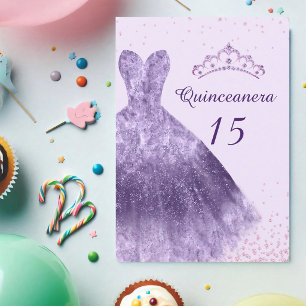 Convites Vestido Quinceanera Lilás Roxo 15º Aniversário