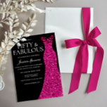 Convites Vestido Rosa Cinquenta e Fabuloso 50º Aniversário<br><div class="desc">Vestido Rosa Cinquenta e Fabuloso 50º Aniversário Convite Preto Ver coleção correspondente na nossa Loja de Nest e Niche</div>