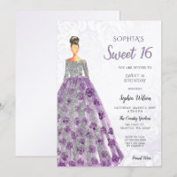 Vestido Roxo Prateado Doce Doce 16 Anos Invi