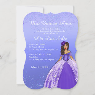 Convites Vestido Roxo Vintage Quinceañera