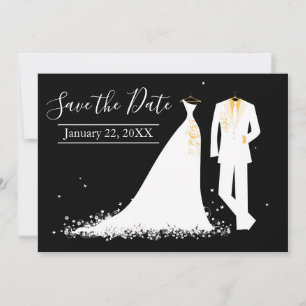 Convites Vestido & Tux - Salve a Data com Foto