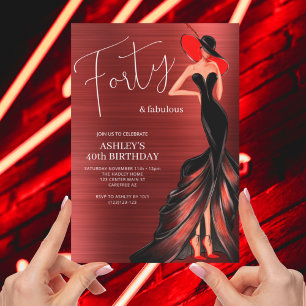 Convites Vestido Vermelho 40 e Fabuloso Aniversário Elegant