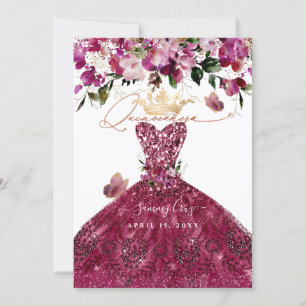 Convites Vestido Vermelho Cereja Quinceanera PixDezines