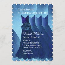 Vestidos azuis de Bridesmaid Luncheon Brunch V01