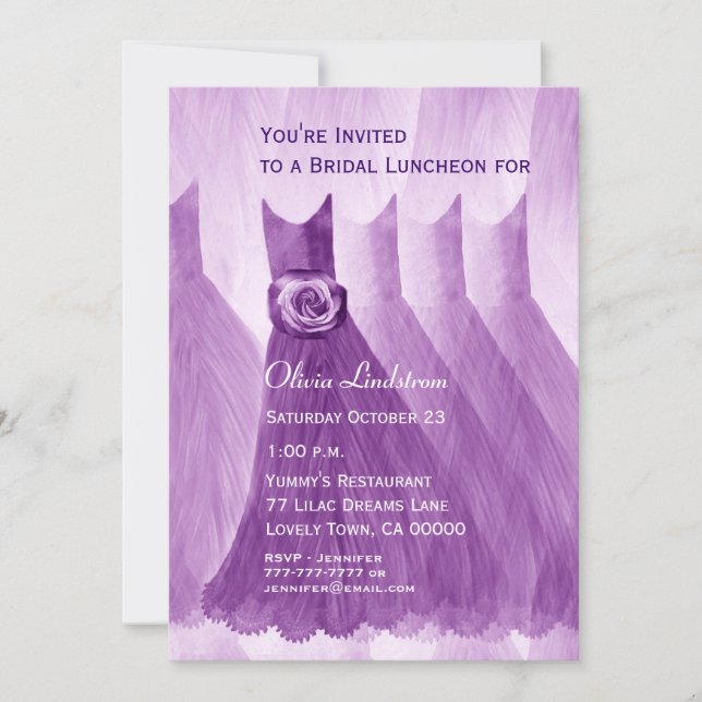 Convites Vestidos Bonito de Bridesmaid de Luncheon (Frente)
