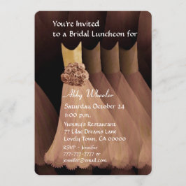 Convites Vestidos Dourados de Bridesmaid Luncheon ou Brunch
