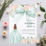 Convites Vestidos verdes, arco cor-de-rosa, cor-de-rosa, Do<br><div class="desc">Um fundo branco,  decorado com um grande arco verde-sábio,  flores cor-de-rosa e uma garota de vestido verde. Personalize e adicione um nome e detalhes da parte. Fundo: fundo rosa suave. Você pode alterar ou remover a cor na ferramenta design.</div>