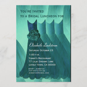 Convites Vestidos Verdes Metálicos De Branca De Brunch