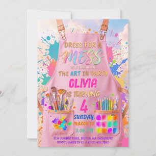 Convites Vestir para um aniversário de festa de pintura art
