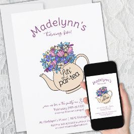 Convites Vestir-Se Par Tea Girls Aniversário Festa de Chá