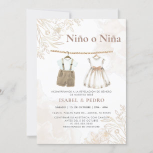 Convites Vestuário De Bebê De Flor Selvagem Espanhol Revisã