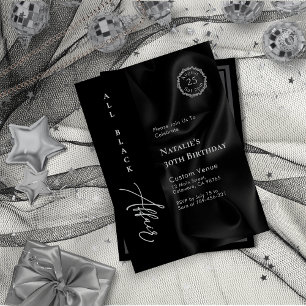 Convites Vestuário Preto Minimalista Moderno para Ocasião F