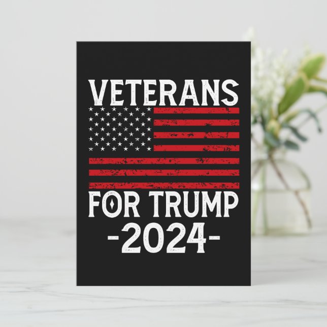 Convites Veteranos para Trump 2024 Pro Trump (Em pé/Frente)