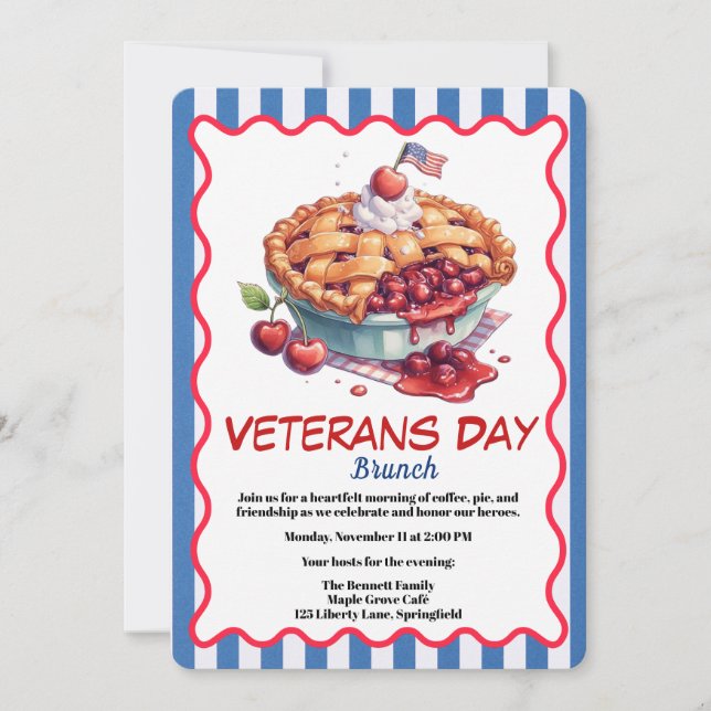 Convites Veterans Day Invitation | Patriotic Brunch (Frente)