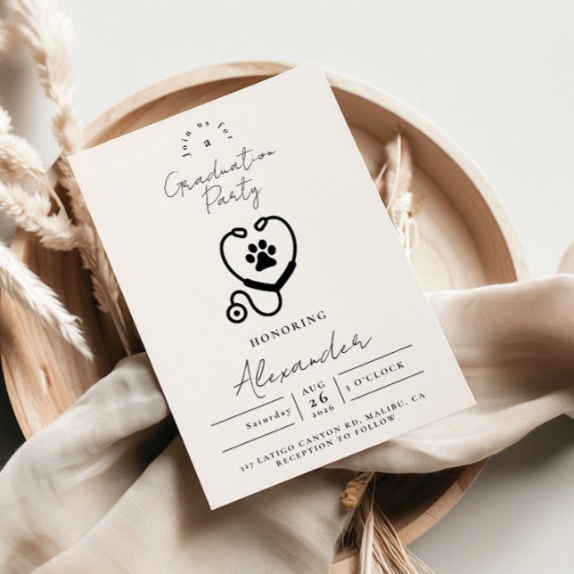 Convites Veterinarian Graduation Party (Criador carregado)