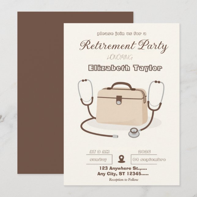 Convites Veterinarian Retirement Party Invitation (Frente/Verso)