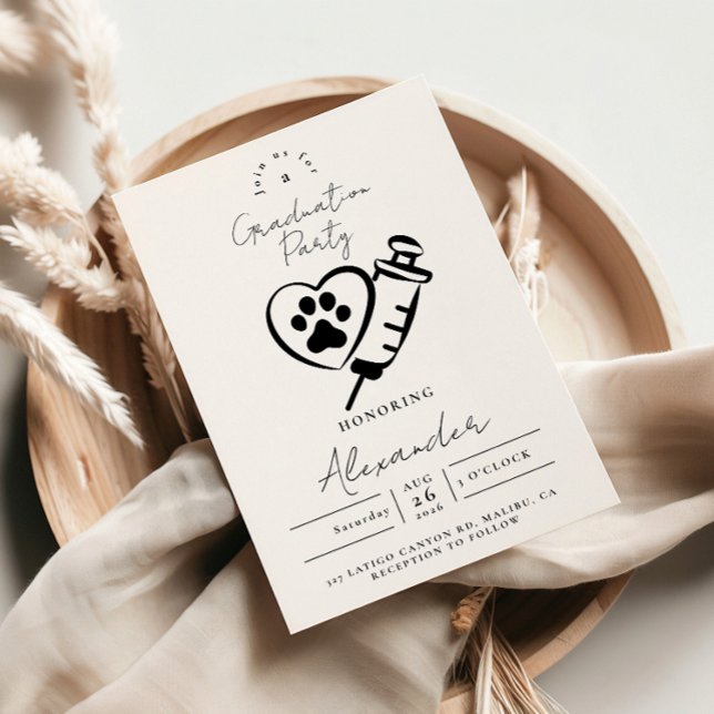 Convites Veterinary Medicine Paw Graduation Party (Criador carregado)