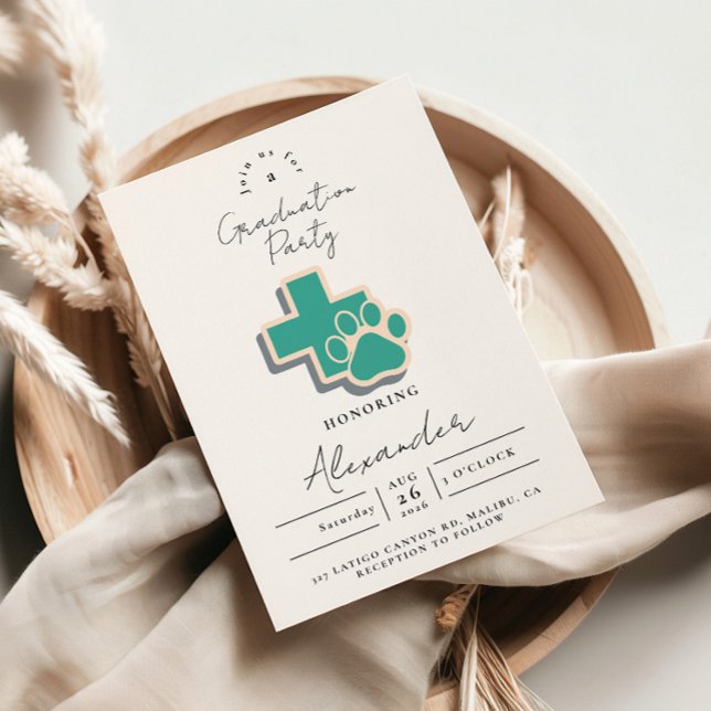 Convites Veterinary School Paw Graduation Party (Criador carregado)