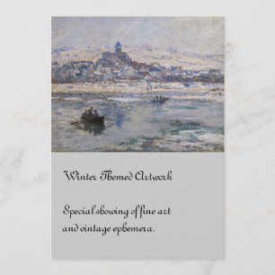 Convites Vetheuil en Hiver Boat no rio