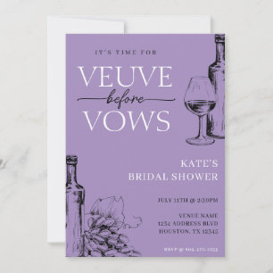 Convites Veuve Antes de Vows Lavanda Chá de panela Roxo