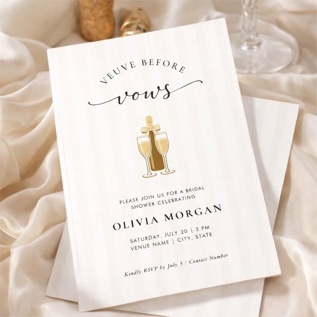 Convites Veuve Before Vows Chuveiro de Noiva Champagne Eleg (Criador carregado)