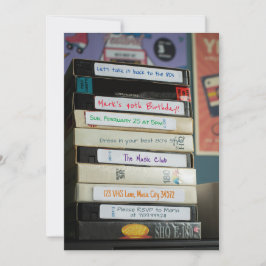 Convites VHS Video Tape Back to 80s Aniversário