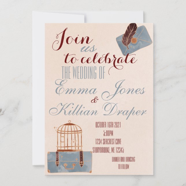 Convites Viagem azul e Borgonha (Frente)