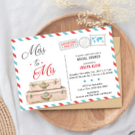 Convites Viagem Chá de panela, senhorita para a Sra.