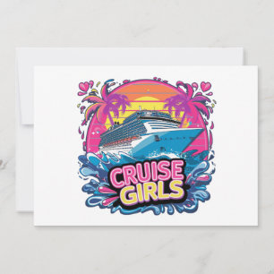 Convites Viagem Colorida de Meninas Cruzeiro Caribe Equipe