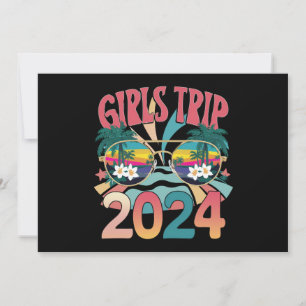 Convites Viagem das Garotas Groovy 2024 Fim de Semana Verão