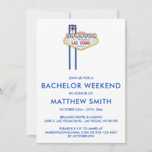 Convites Viagem de Casamento do Partido de Las Vegas Bachel