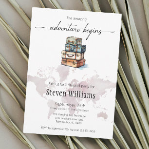 Convites Viagem de despedida a aventura começa