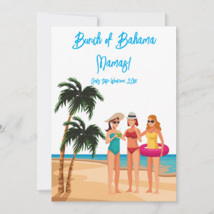 Convites Viagem de férias das garotas nas Bahamas Festa de 