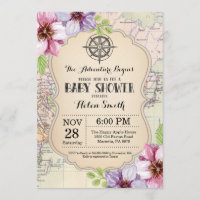 Viagem de Mapa Floral do Chá de fraldas de Aventur