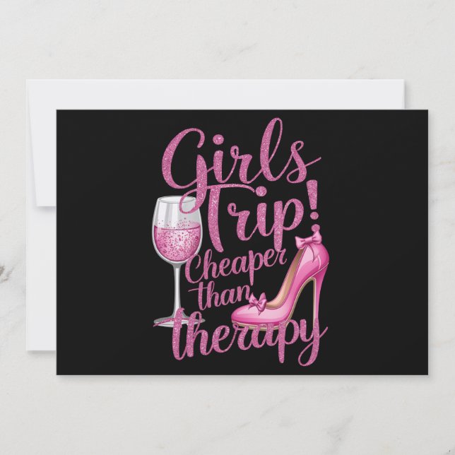 Convites Viagem de Meninas Mais Barata Que Terapia Fim de S (Frente)