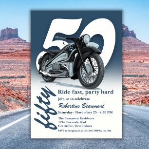 Convites Viagem de Moto Clássica Rapidamente 50º Aniversári
